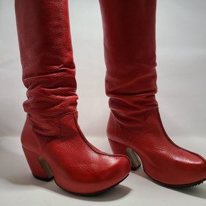 Fluevog Prepare Volunteer Red Leather Boot 7.5 - 8